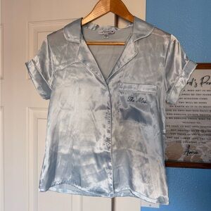 Bridal Satin Button-Up Shirt